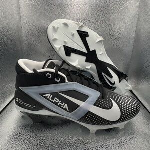 *NEW* Nike Alpha Menace 4 Pro Football Cleats Black White FZ7702-005 SIZE 12.5